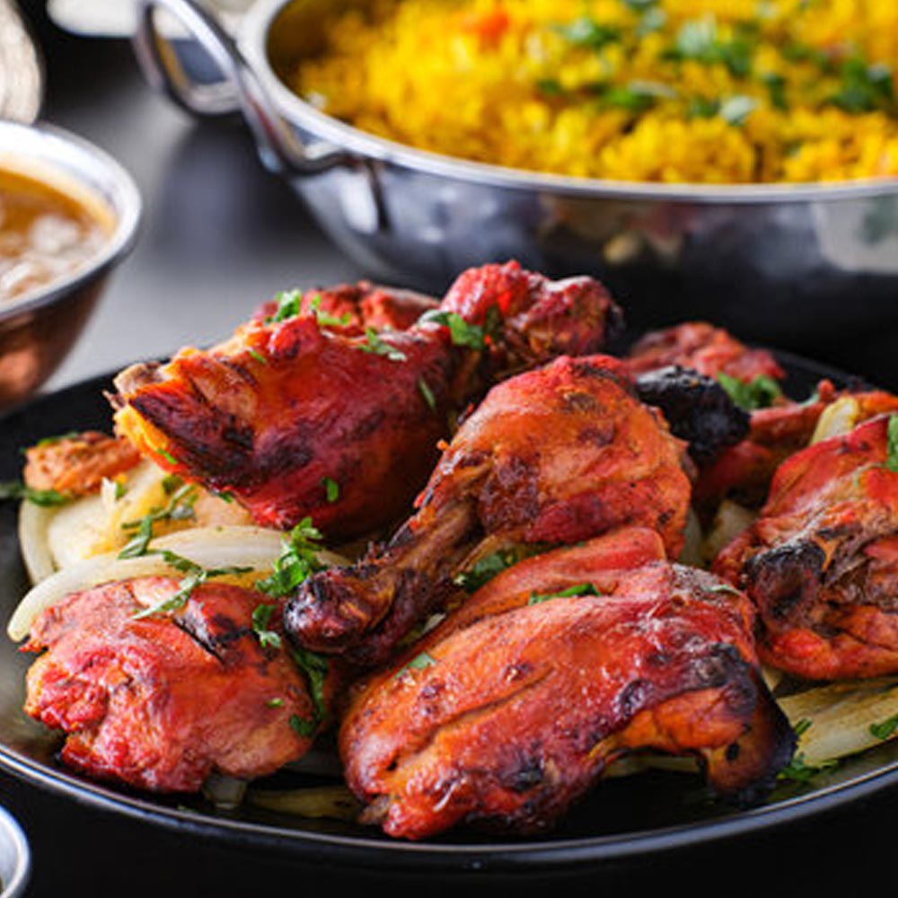 Mixed tandoori grill served on a sizzling platter